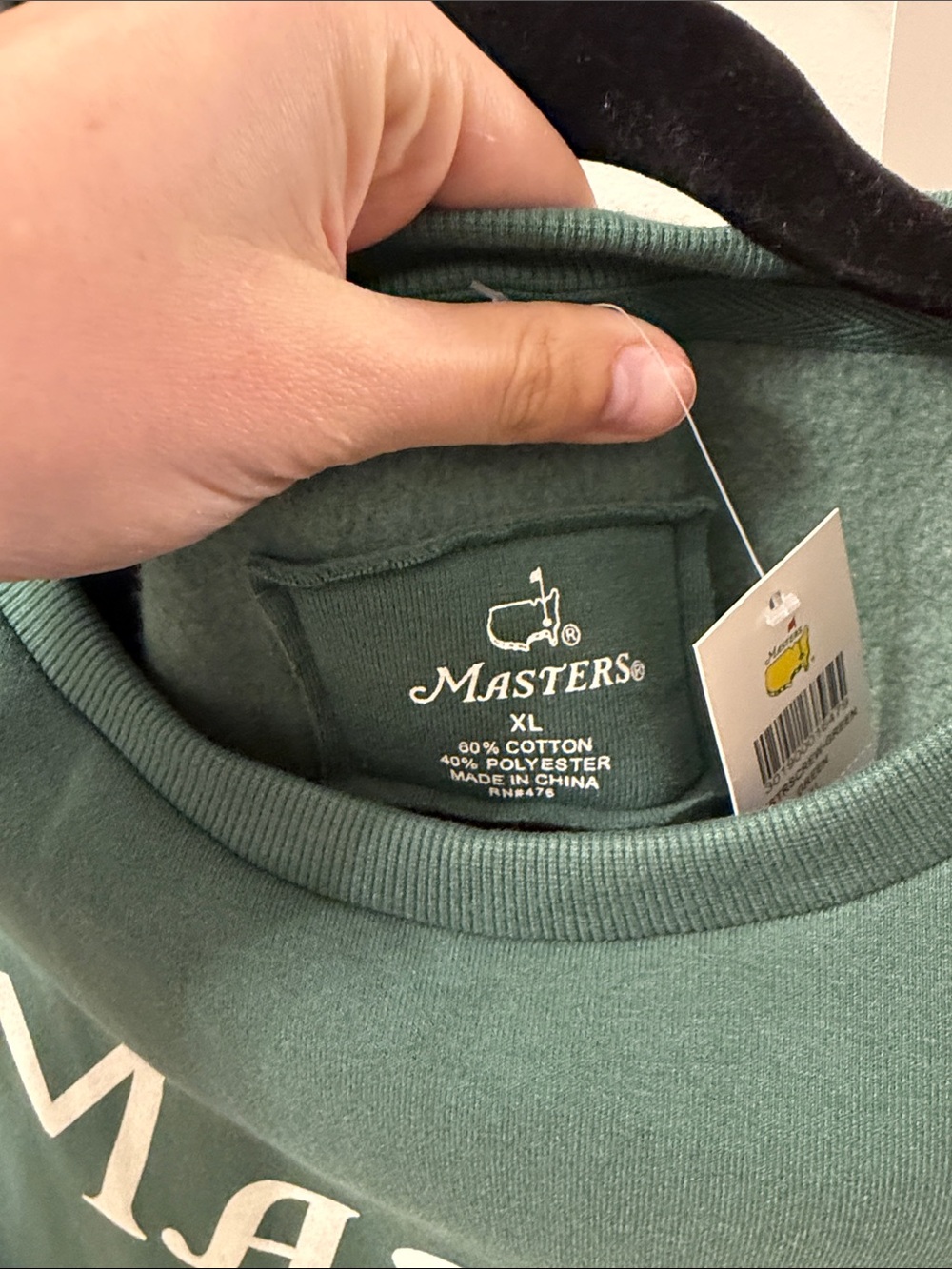 2026 Masters Green Crewneck Sweatshirt with White Logo - Picture 4 of 5